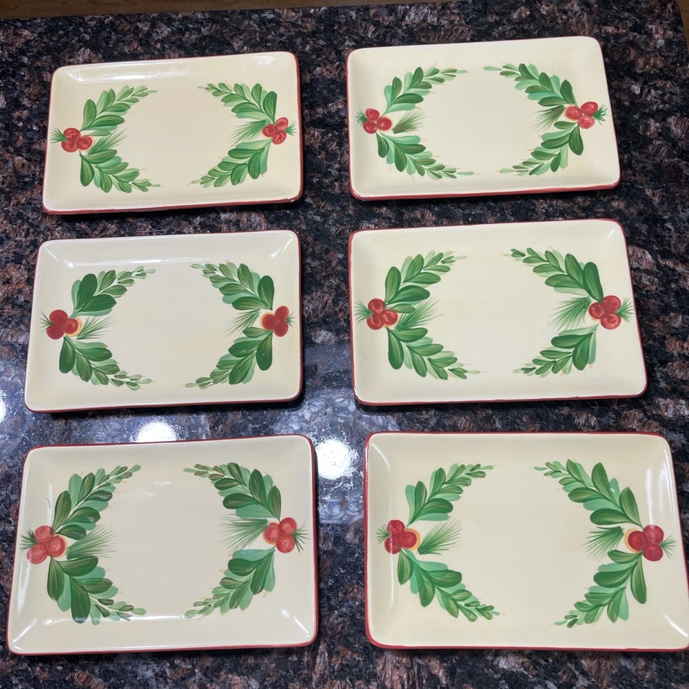 Gail Pittman Christmas memories-6- appetizer plates